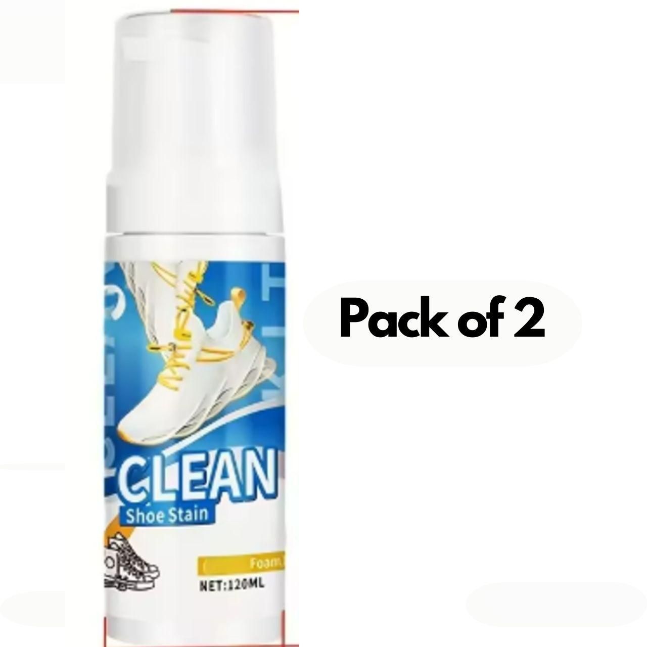 Clean Shoe Stain Foam 120 ml each Pack of 2